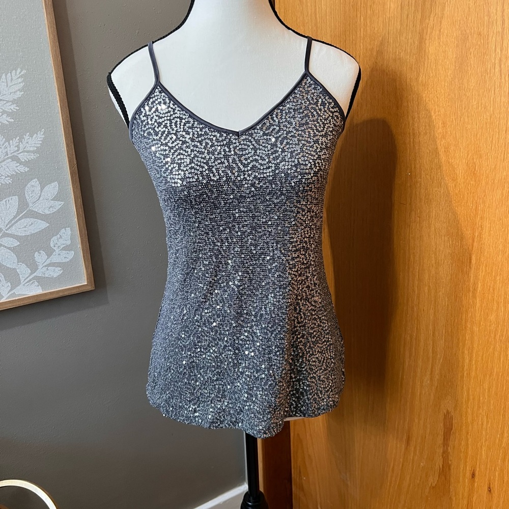 Express Charcoal Sequin Cami Tank small